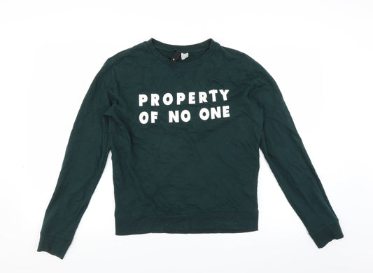 Womens UK Size S Divided by H&M Green Pullover Sweatshirt