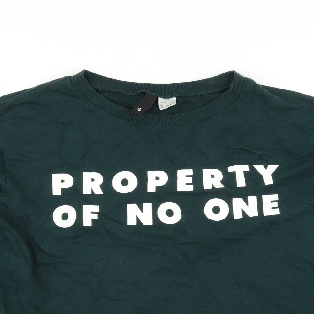 Womens UK Size S Divided by H&M Green Pullover Sweatshirt