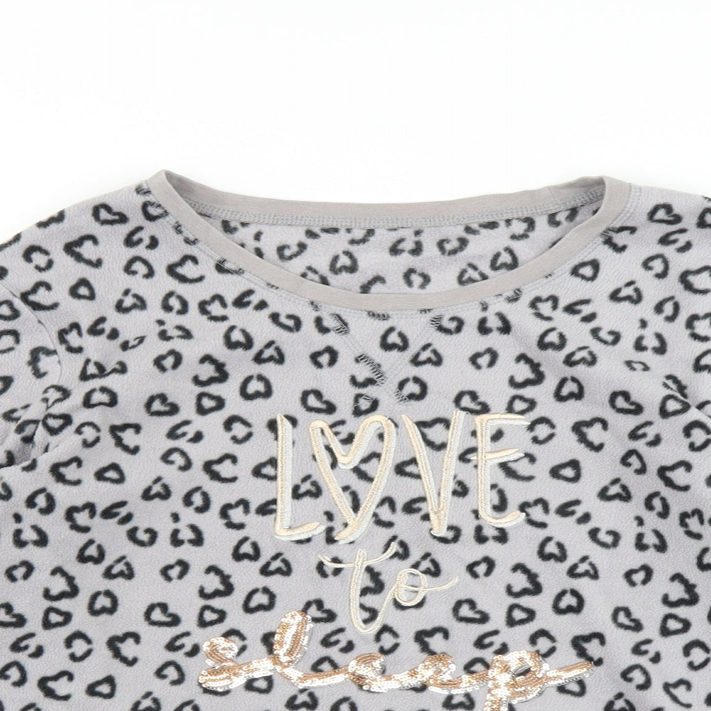 George Womens Grey Solid Fleece Top Pyjama Top Size 8  - Love to Sleep