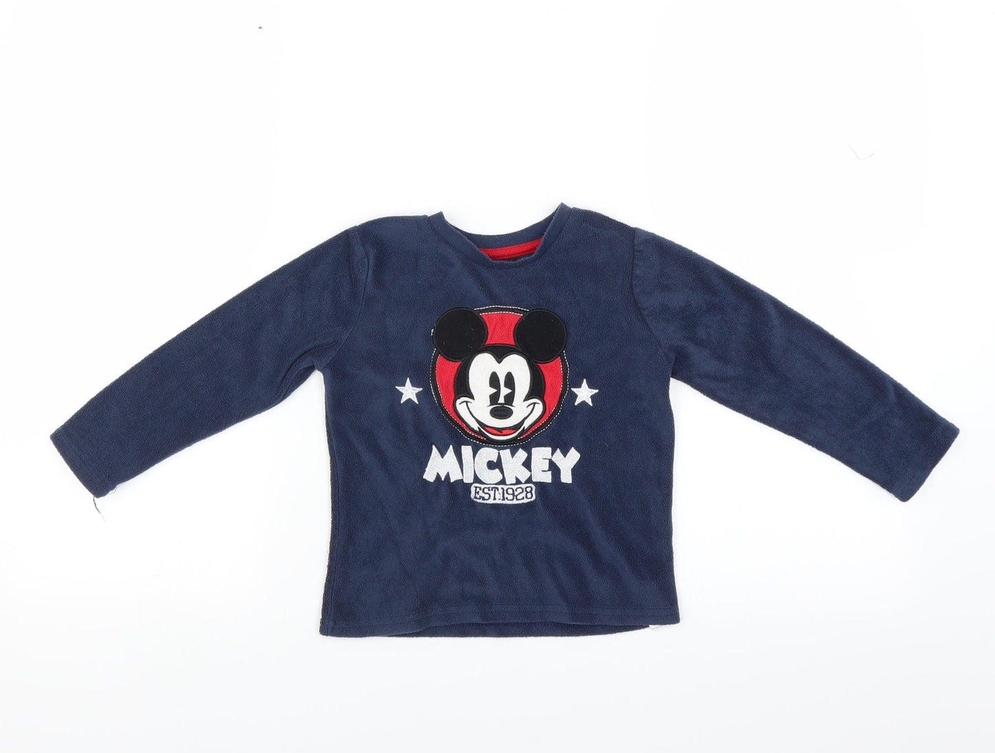 Primark Boys Blue  Fleece Pullover Jumper Size 2 Years  - Mickey mouse