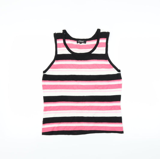 TEXT Womens Pink Striped  Pullover Jumper Size L