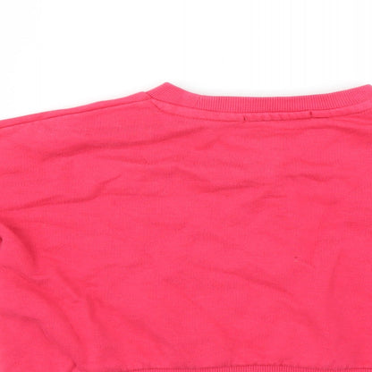 Marks and Spencer Girls Pink   Pullover Sweatshirt Size 3-4 Years  - ruffled sleeve detail