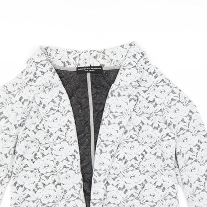 Dorothy Perkins Womens Grey Floral  Jacket Blazer Size 10