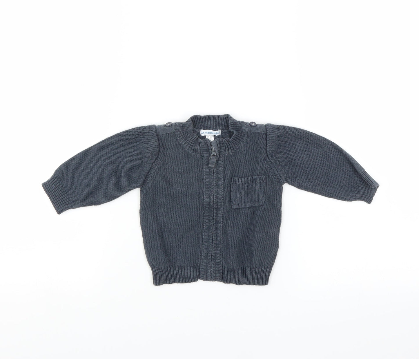 Vertbaudet Boys Blue   Cardigan Jumper Size 6-9 Months