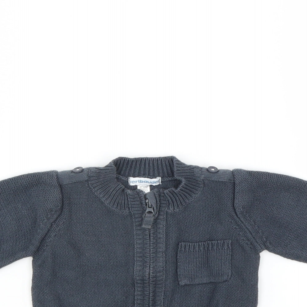 Vertbaudet Boys Blue   Cardigan Jumper Size 6-9 Months