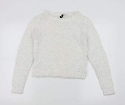 Divided by H&M Womens White   Pullover Jumper Size 4