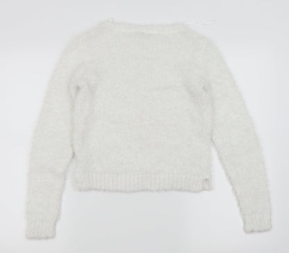 Divided by H&M Womens White   Pullover Jumper Size 4