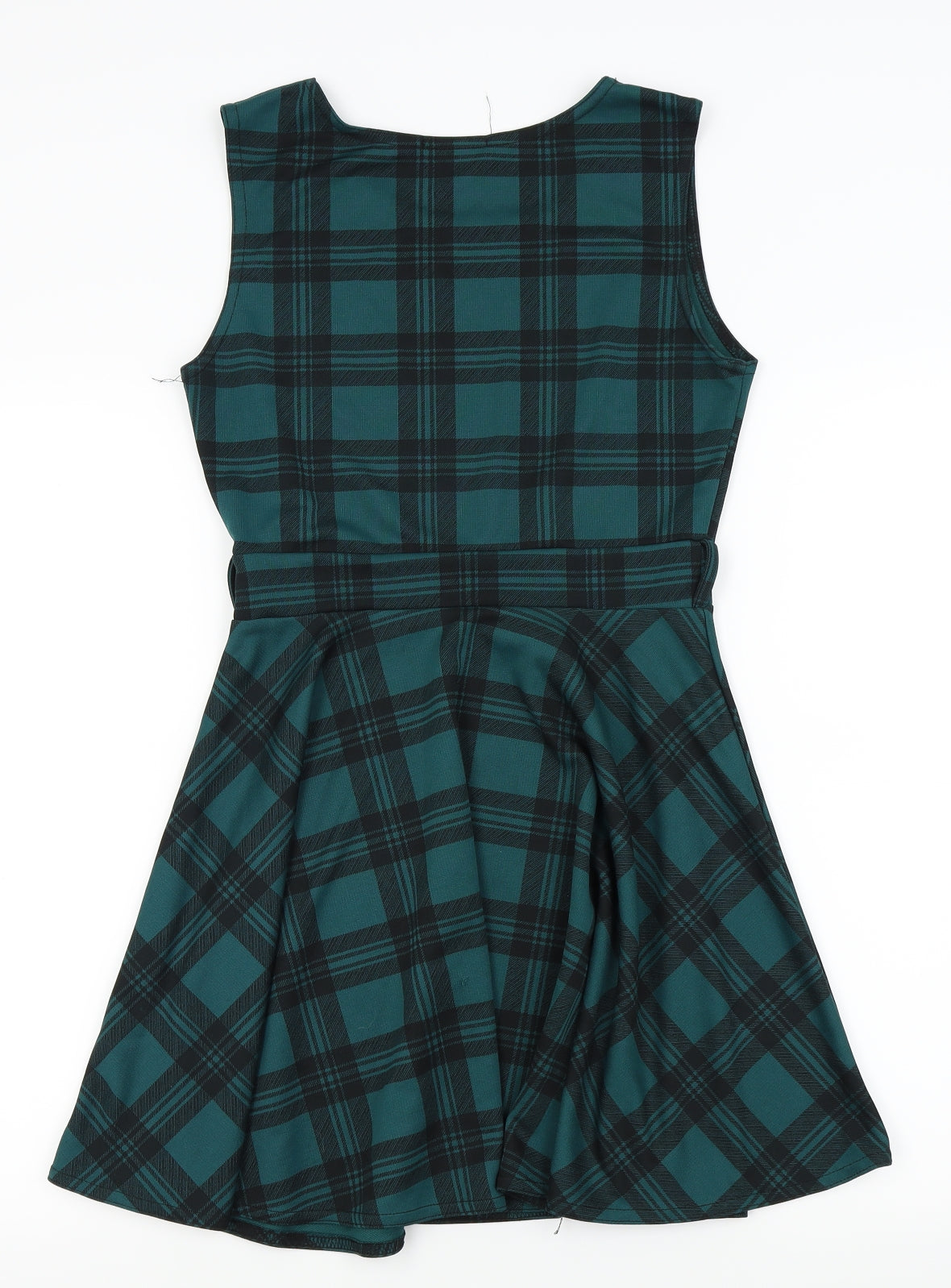 Vivi London Womens Green Check  Fit & Flare  Size S