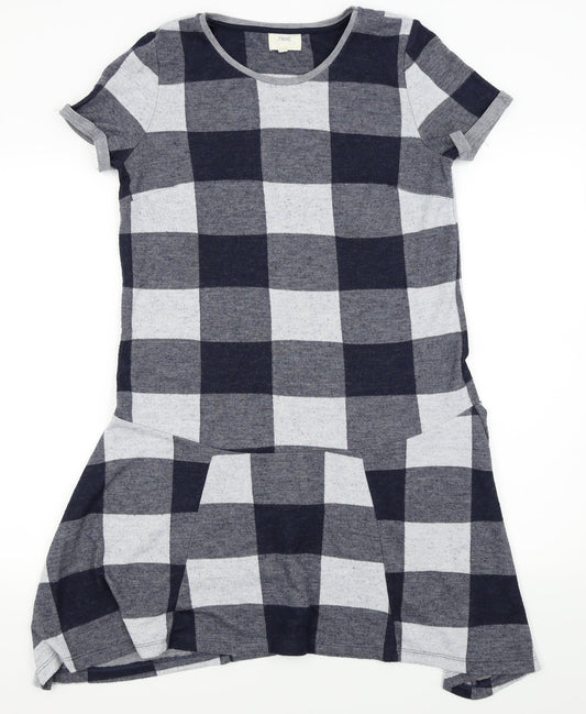 NEXT Womens Blue Check  Fit & Flare  Size 10