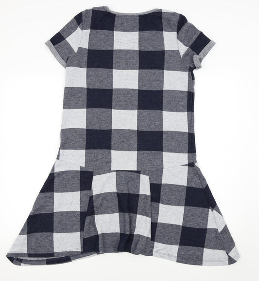 NEXT Womens Blue Check  Fit & Flare  Size 10