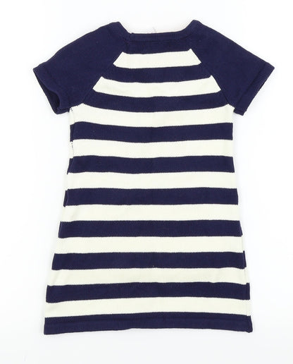 Miss Mona mouse Boys Blue Striped  Fit & Flare  Size 18-24 Months