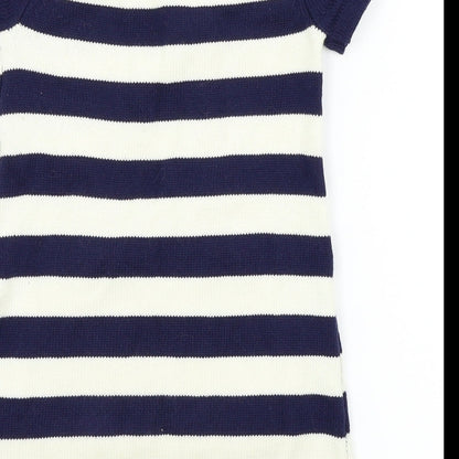 Miss Mona mouse Boys Blue Striped  Fit & Flare  Size 18-24 Months