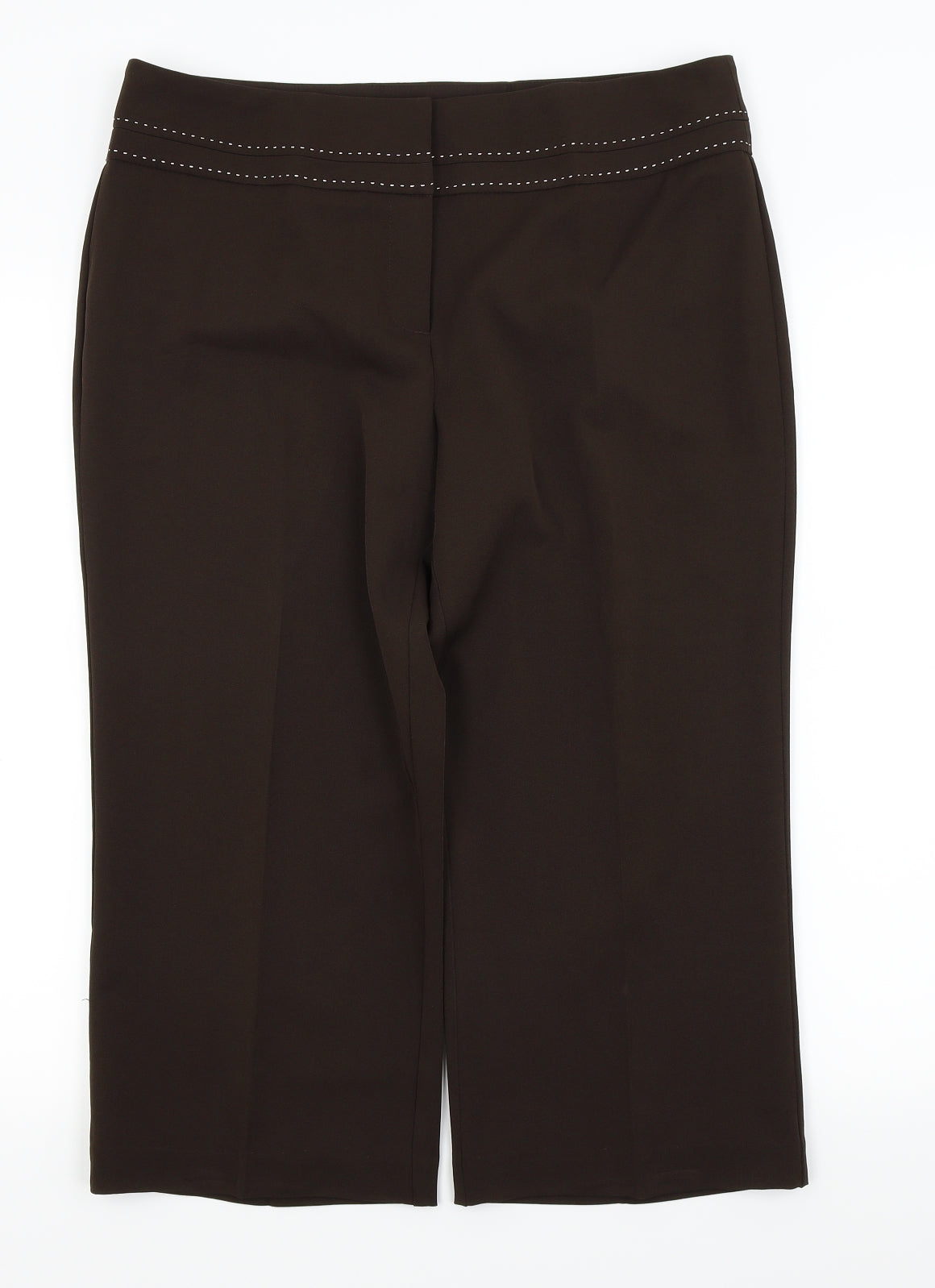 Womens UK Size 14 South Regular Fit Capri Brown Trousers