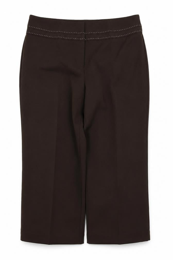Womens UK Size 14 South Regular Fit Capri Brown Trousers