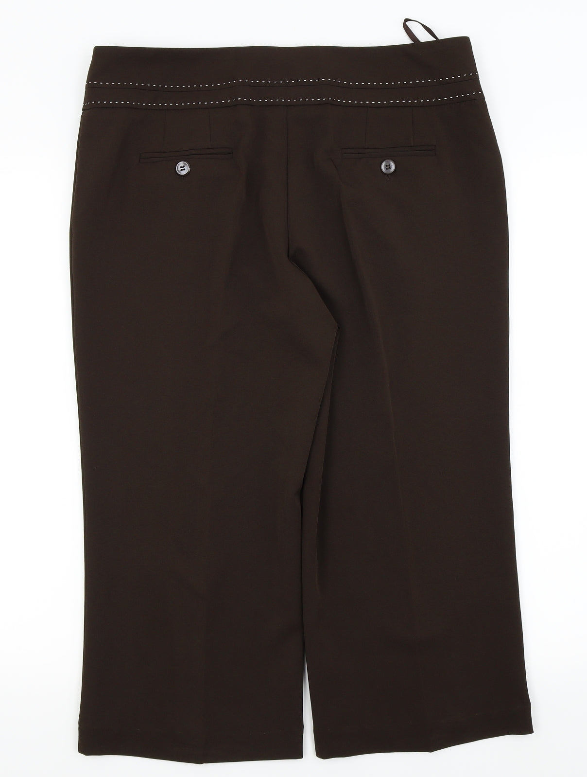 Womens UK Size 14 South Regular Fit Capri Brown Trousers