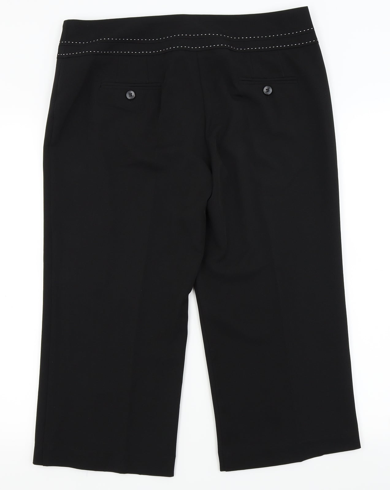 Womens UK Size 14 South Regular Fit Capri Black Trousers