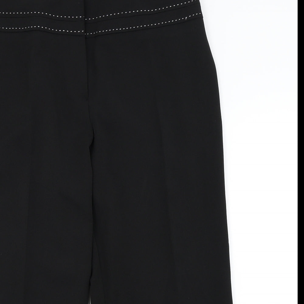 Womens UK Size 14 South Regular Fit Capri Black Trousers