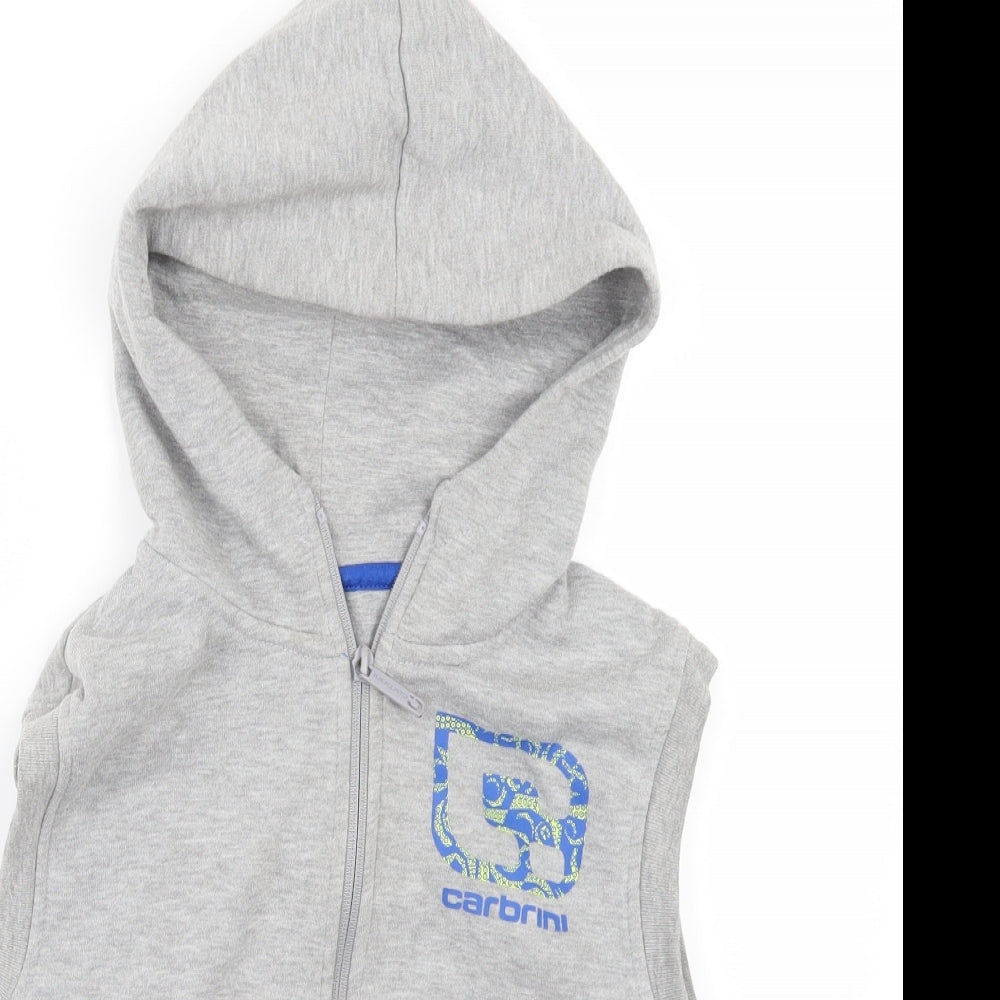 Carbrinii Boys Grey   Full Zip Hoodie Size 6-7 Years