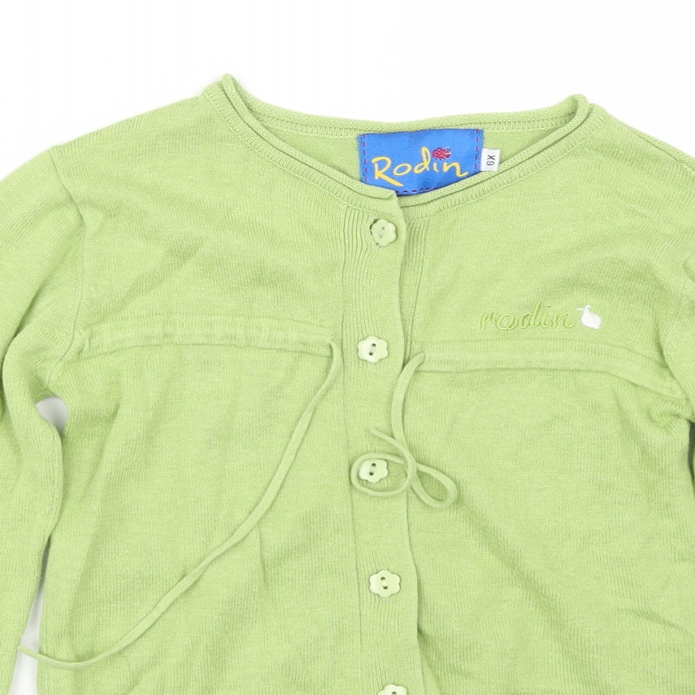 rodin Girls Green   Cardigan Jumper Size 6 Years