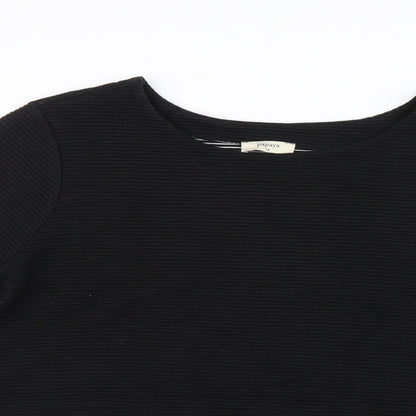 Papaya Womens Black Geometric Knit Pullover Jumper Size 18