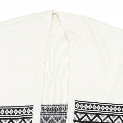 Primark Girls White Geometric Knit Cardigan Jumper Size 9-10 Years