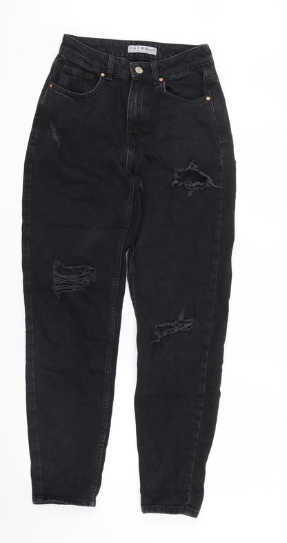 Denim Co. Womens Black  Denim Straight Jeans Size 6 L28 in