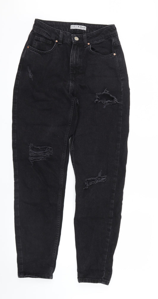 Denim Co. Womens Black  Denim Straight Jeans Size 6 L28 in