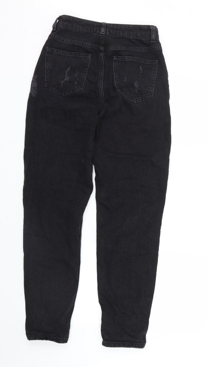 Denim Co. Womens Black  Denim Straight Jeans Size 6 L28 in