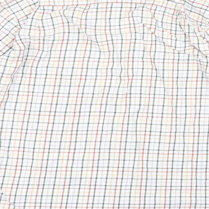 Mens UK Size 17 John M. Cotton Green  Button-Up Long Sleeve Casual Shirt