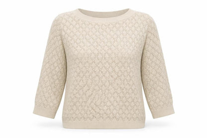 Emma Womens Beige  Knit Pullover Jumper Size S