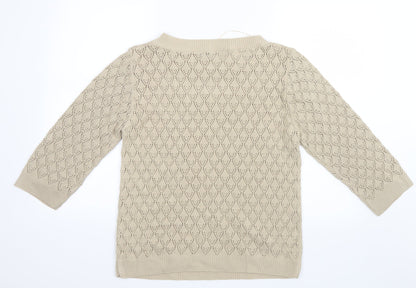 Emma Womens Beige  Knit Pullover Jumper Size S