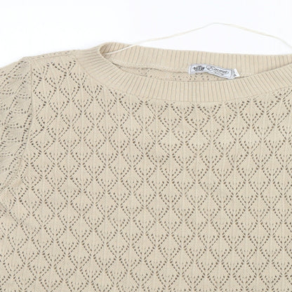 Emma Womens Beige  Knit Pullover Jumper Size S