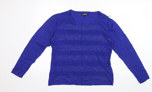 Paramour Womens Blue  Knit Pullover Jumper Size L