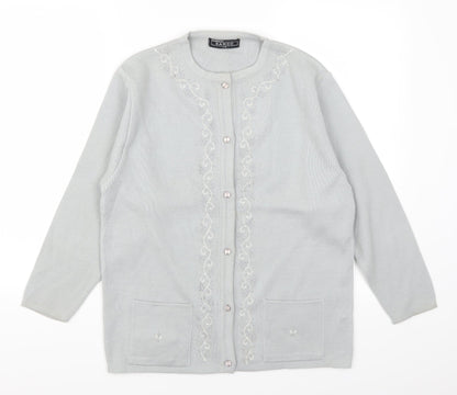 Sanco Womens Grey   Cardigan Jumper Size L