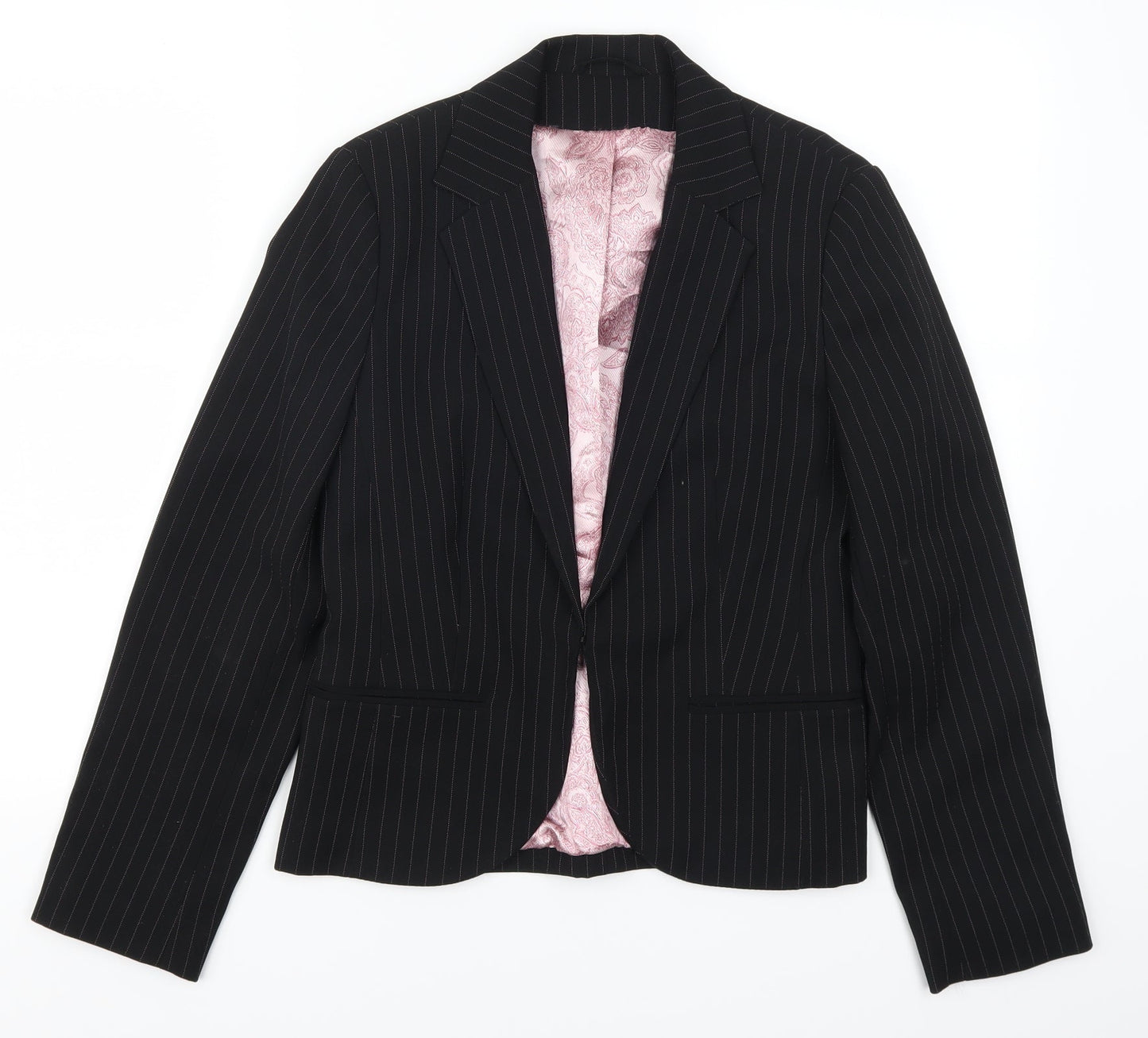 Dorothy Perkins Womens Black Striped  Jacket Suit Jacket Size 10