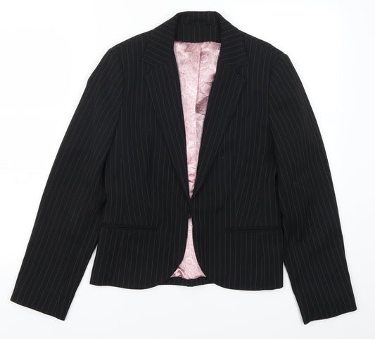 Dorothy Perkins Womens Black Striped  Jacket Suit Jacket Size 10