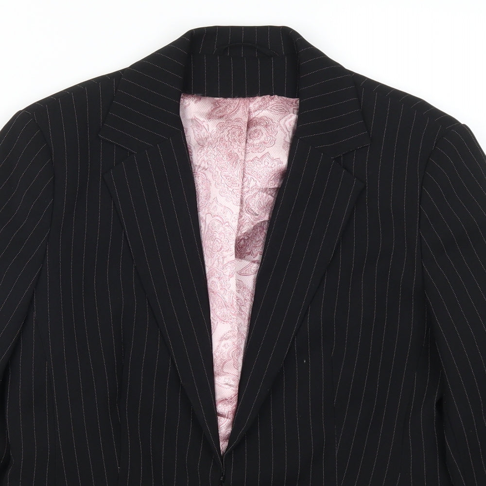 Dorothy Perkins Womens Black Striped  Jacket Suit Jacket Size 10