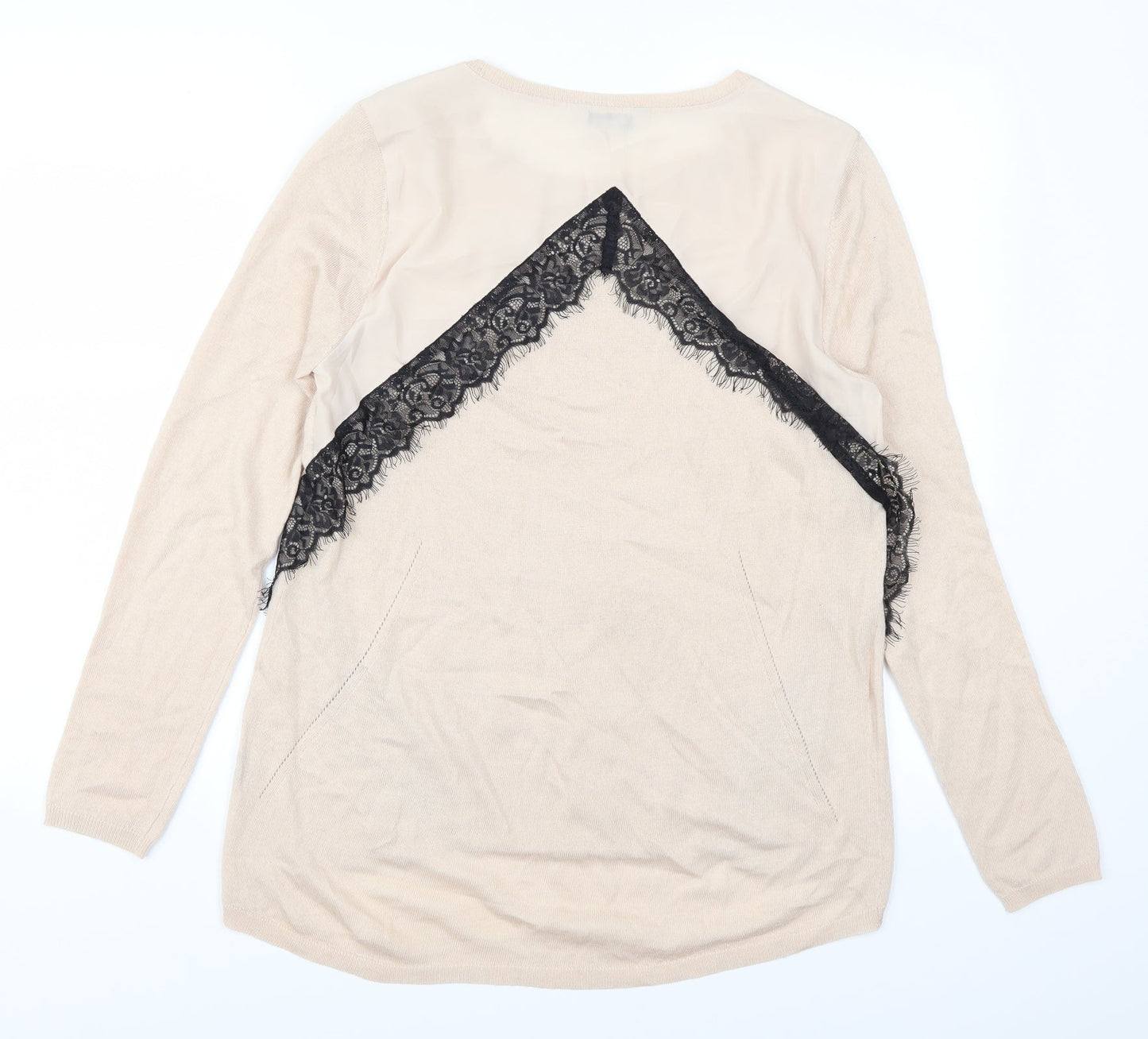 Marks and Spencer Womens Pink  Lace Pullover Jumper Size 14