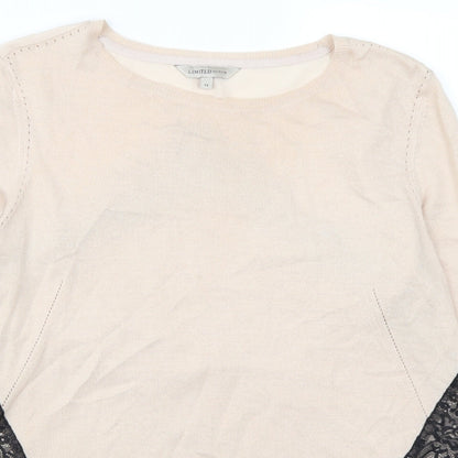 Marks and Spencer Womens Pink  Lace Pullover Jumper Size 14
