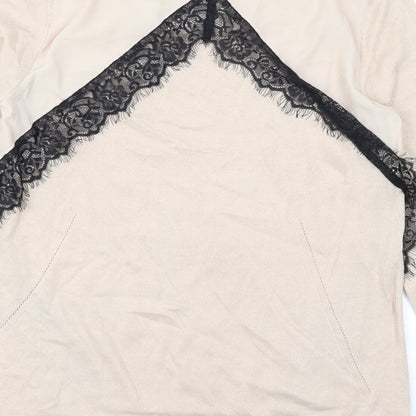 Marks and Spencer Womens Pink  Lace Pullover Jumper Size 14