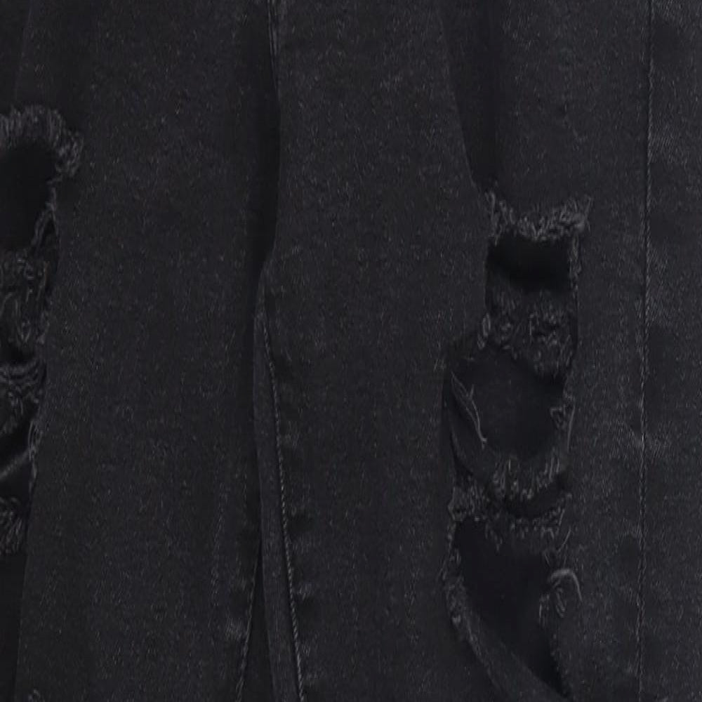 Denim Co Womens Black  Denim Skinny Jeans Size 10 L26 in - Heavily Distressed