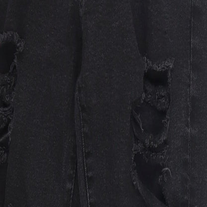 Denim Co Womens Black  Denim Skinny Jeans Size 10 L26 in - Heavily Distressed