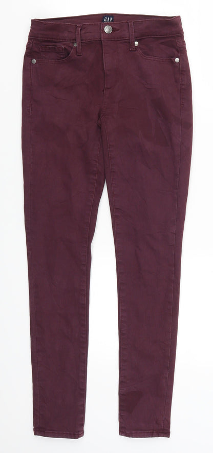 Gap Womens Purple  Denim Skinny Jeans Size 24 in L26 in
