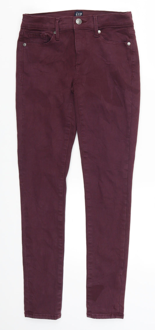 Gap Womens Purple  Denim Skinny Jeans Size 24 in L26 in