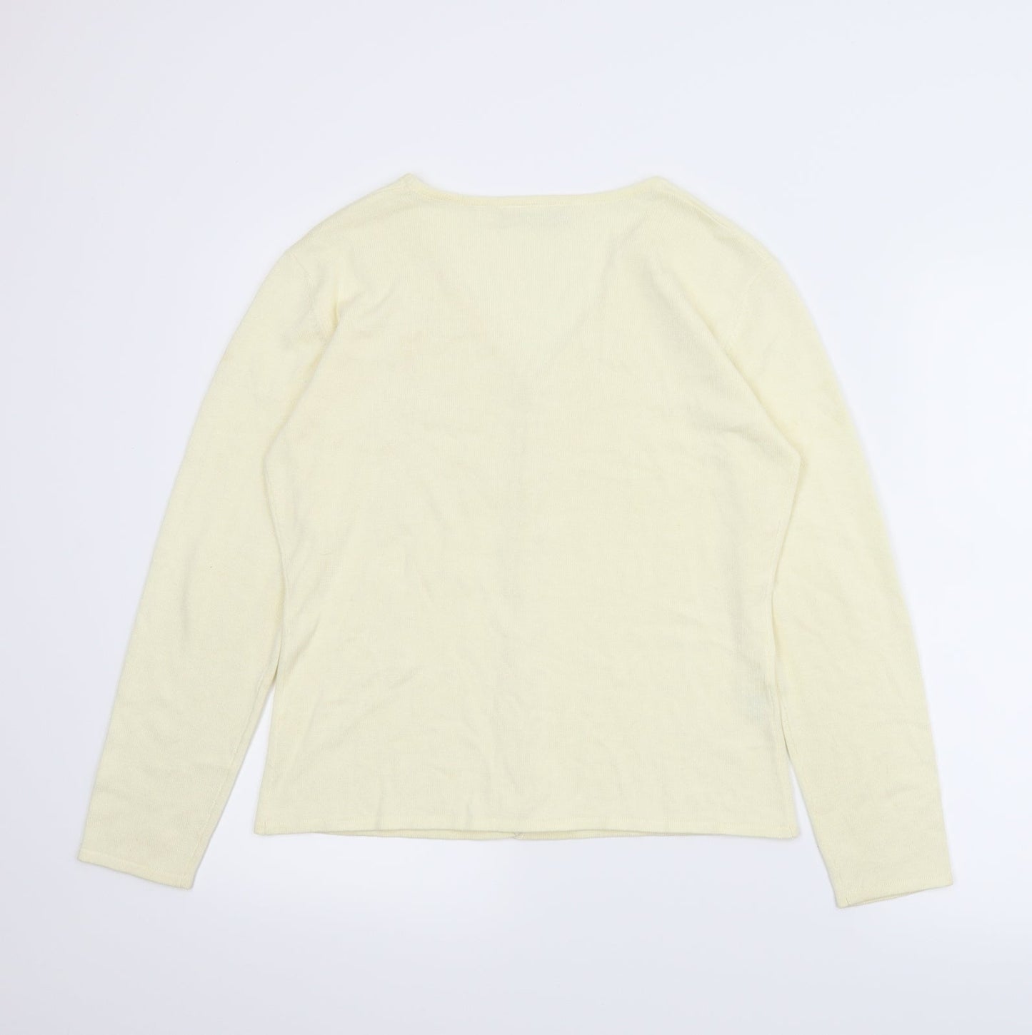 Janique Womens Ivory Floral  Cardigan Jumper Size S