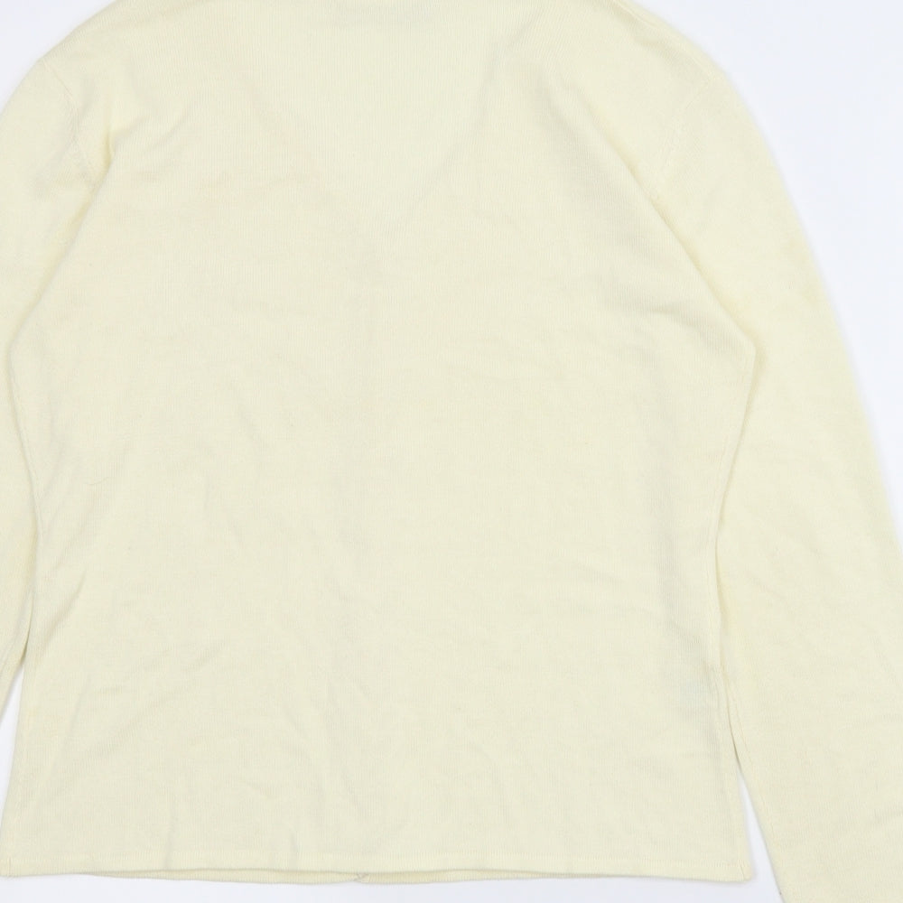 Janique Womens Ivory Floral  Cardigan Jumper Size S
