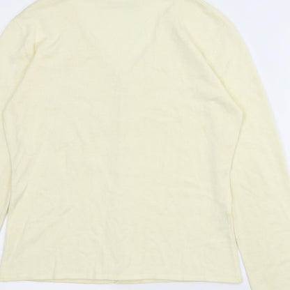 Janique Womens Ivory Floral  Cardigan Jumper Size S