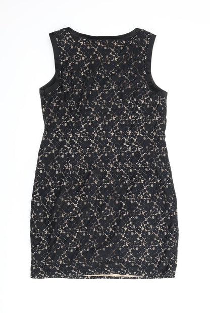 Oasis Womens Black Floral  A-Line  Size 12