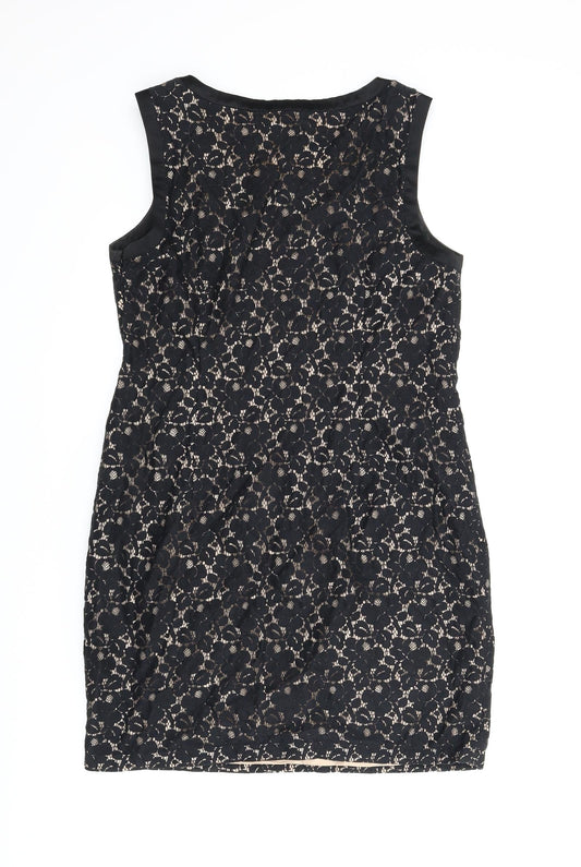 Oasis Womens Black Floral  A-Line  Size 12