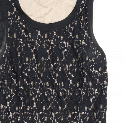 Oasis Womens Black Floral  A-Line  Size 12